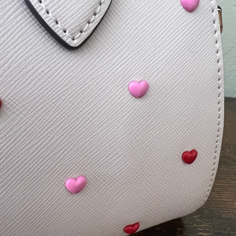 SET🩷 Kate Spade Madison Duffle Crossbody Bag & Wallet Heart Studs Powdered Sugar - Picture 4 of 16
